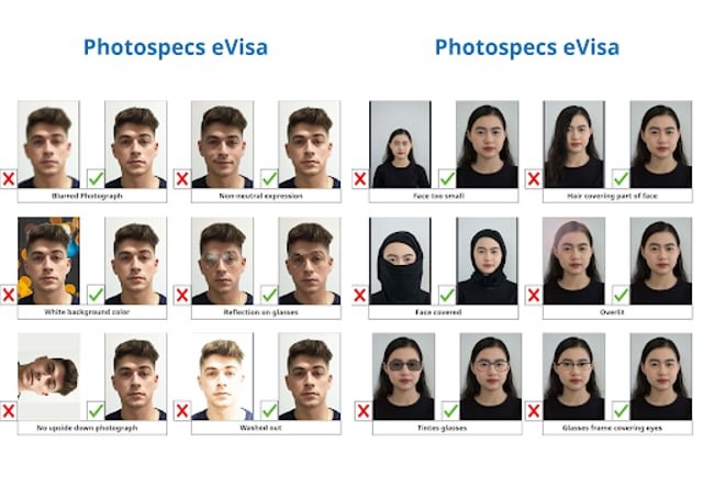 ตัวอย่างรูปถ่ายขนาดพาสปอร์ตสำหรับการสมัครอีวีซ่าลาว